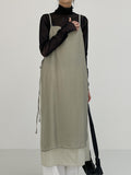 Shine bustier layered long one piece