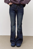 (W) Sen Low-rise Bootscut Denim Dark Blue