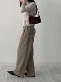 [wool30%/FW] Twill Wool High-Waist Slacks