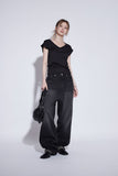 black washing wide jeans