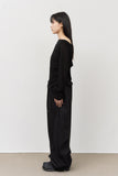 (W) Drape Hooded Top