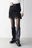 Dear Suede Tassel Belt Skirt