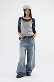 Vintage Washed Balloon Denim Pants