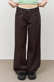 (W) Browny Lace Straight Pants