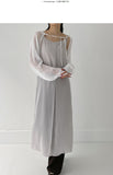 Collin Slit Layered Long One Piece