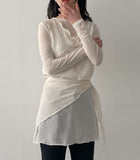 [Scarf SET] Bambi Layered See-through Mini One Piece