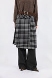 Chess check wrap skirt
