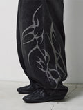 FLAME ARTWORK WIDE DENIM