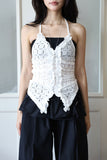 Vacation Ruffle Halter Sleeveless