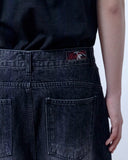 Damage Crop Bermuda Denim
