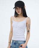 Sheen Button Rib Tank Top