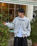 Winter high-neck angora cardigan