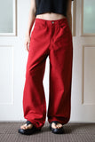 Oxford Red Cotton Pants