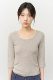 (W) Ash Striped Top