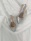 Ruteni Buckle Silver Mule
