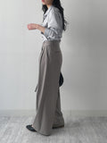 Quarter Two-Way Wrap Long Blouse