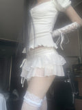Bella Shirring Lace Skirt