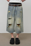 Kof Destroyed Bermuda Denim