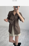 [Skirt SET] Basil Wrap Loose-Fit Shirt