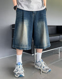 Deep Tuck Brush Bermuda Denim