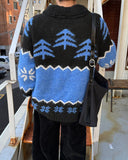 Winter wool knit zip-up