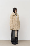 (W) Curly Duffle Fur Coat