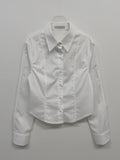 Stitch Pintuck Slim Fit Crop Shirt
