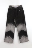 Angle color matching denim pants