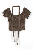 Puff leopard scarf tee