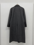 [wool80%/unisex] Sherbet Unbalance Hidden Overfit Long Coat