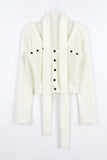 Camille button scarf knit top