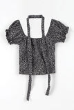 Puff leopard scarf tee