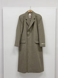 [wool80%/unisex] Sherbet Unbalance Hidden Overfit Long Coat