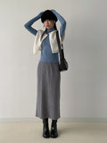 Sketch Ribbed Knit Long Skirt