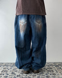 Dirty Washing Damage Balloon Denim
