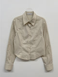 Stitch Pintuck Slim Fit Crop Shirt