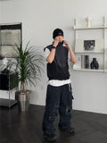 Distress Cargo Banded Denim