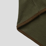 [Plan]Waffle Henley Neck Ringer Half Sleeve