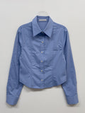 Stitch Pintuck Slim Fit Crop Shirt