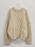 [wool60%] Pretzel Cable Wool Overfit Knit