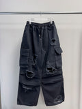 Distress Cargo Banded Denim