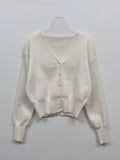 Babe V-Neck Crop Cardigan