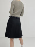 Ribbed Bamboo Boat Neck Knit T-shirt