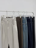 [Belt SET FW] Stern Pintuck Wide Denim Pants