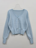 Babe V-Neck Crop Cardigan