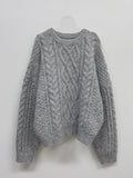 [wool60%] Pretzel Cable Wool Overfit Knit