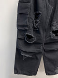 Distress Cargo Banded Denim