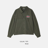 Crop Patch Work Shirt Jacket