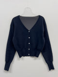 Babe V-Neck Crop Cardigan