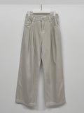 [Belt SET FW] Stern Pintuck Wide Denim Pants